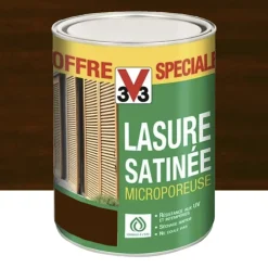 Lasure Satinée V33 Microporeuse Chêne foncé