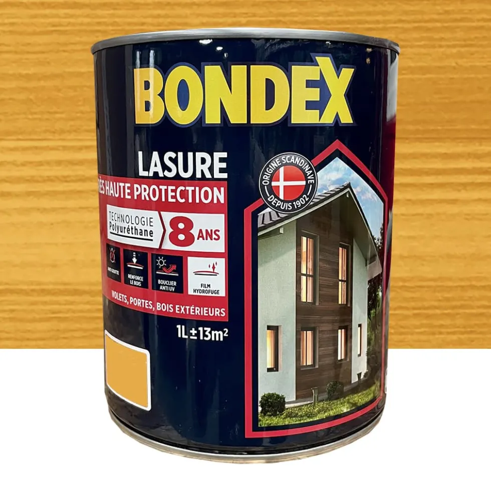 Lasure Très Haute Protection 8 ans BONDEX Polyuréthane Chêne clair