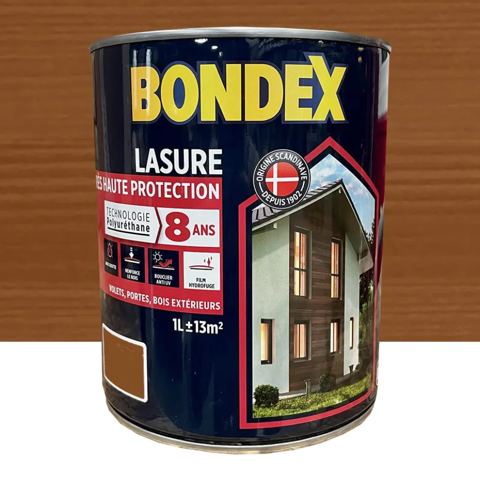 Lasure Très Haute Protection 8 ans BONDEX Polyuréthane Chêne moyen