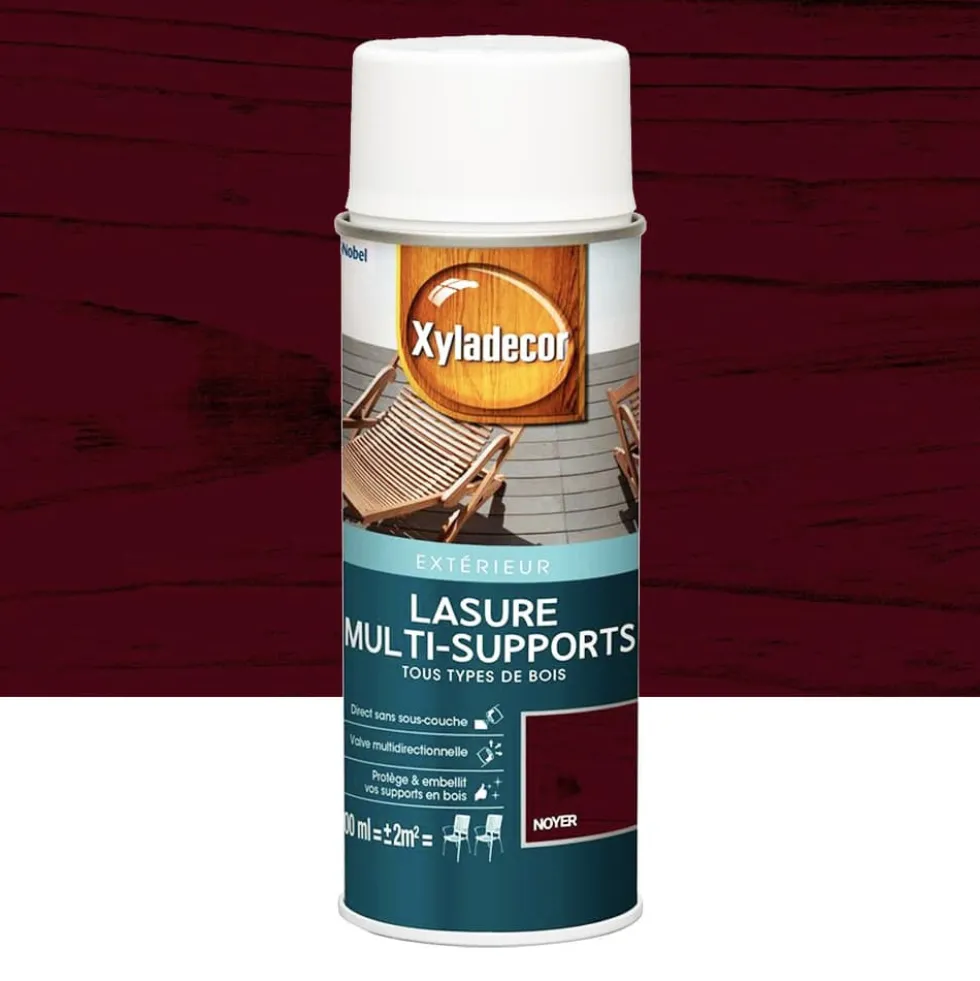 Lasure Xyladécor Multi-supports aérosol Noyer