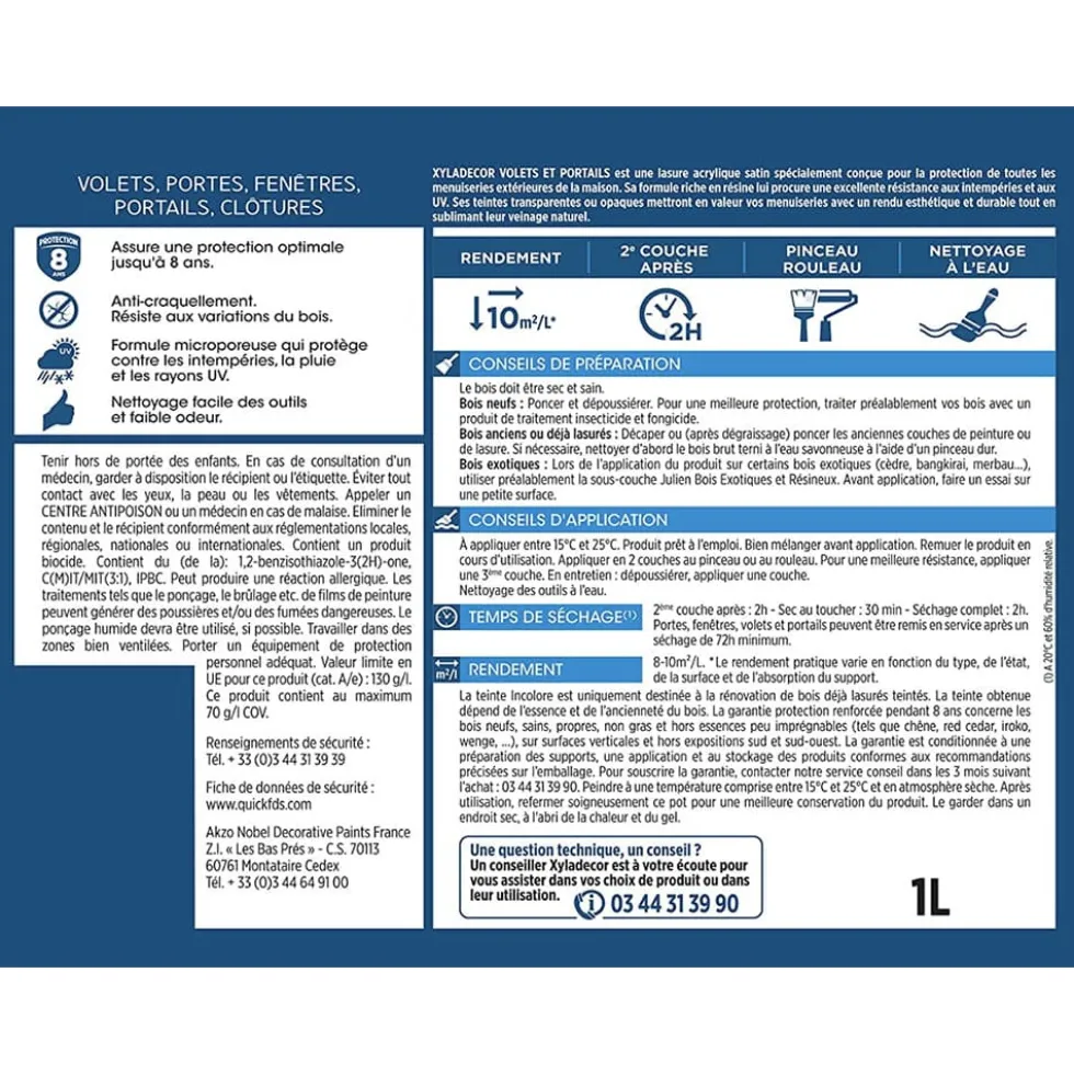 Lasure Xyladécor Volets & Portails 8ans Noyer