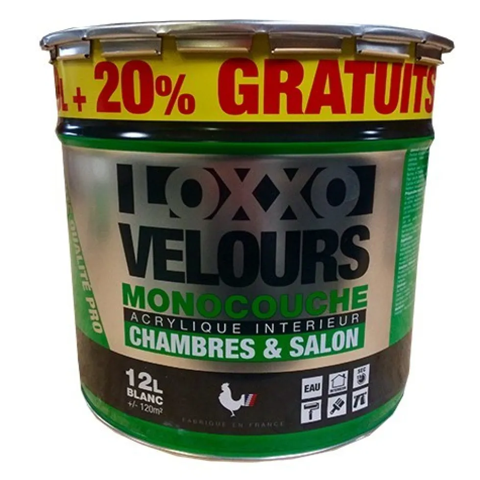 LOXXO Peinture Velours Monocouche 12L Blanc
