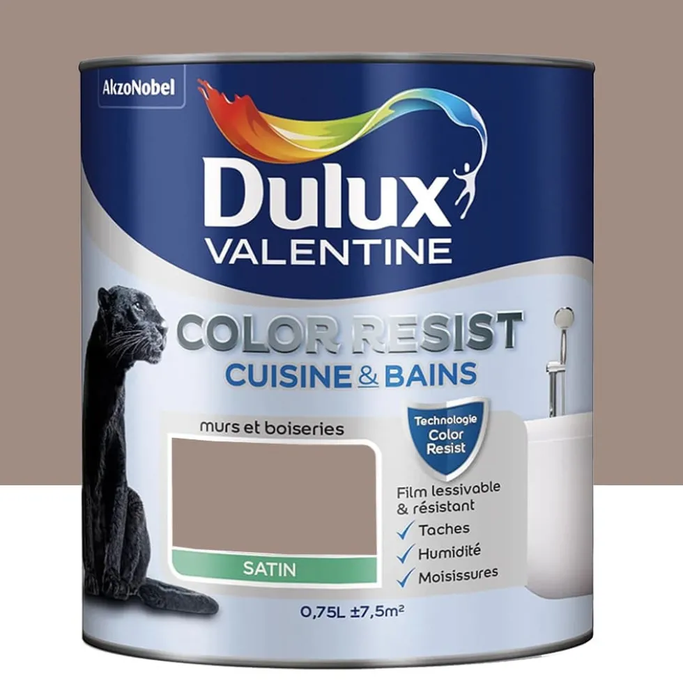 Peinture acrylique Dulux Valentine Color Resist Cuisine & Bains Taupe