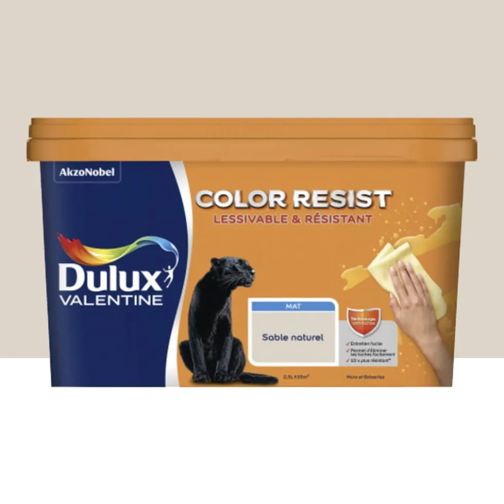 Peinture acrylique Dulux Valentine Color Resist Mat Sable naturel