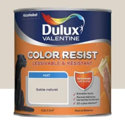 Peinture acrylique Dulux Valentine Color Resist Mat Sable naturel
