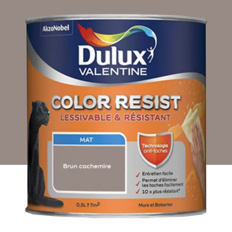 Peinture acrylique Dulux Valentine Color Resist Mat Brun cachemire