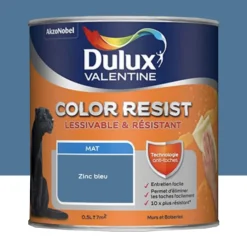 Peinture acrylique Dulux Valentine Color Resist Mat Zinc bleu