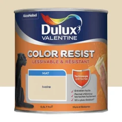 Peinture acrylique Dulux Valentine Color Resist Mat Ivoire