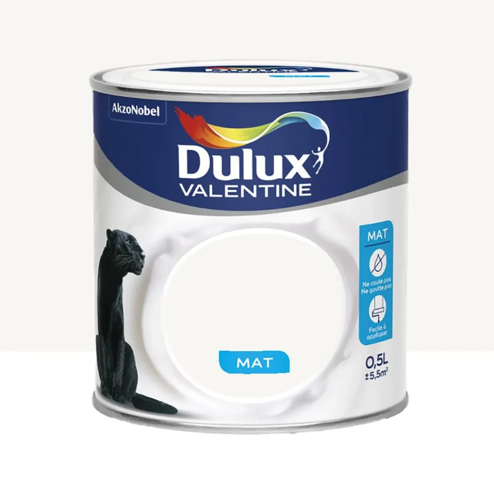 Peinture acrylique mat DULUX VALENTINE Crème de couleur Page Blanche