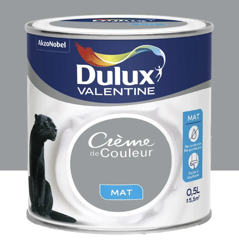 Peinture acrylique mat DULUX VALENTINE Crème de couleur Gris sage