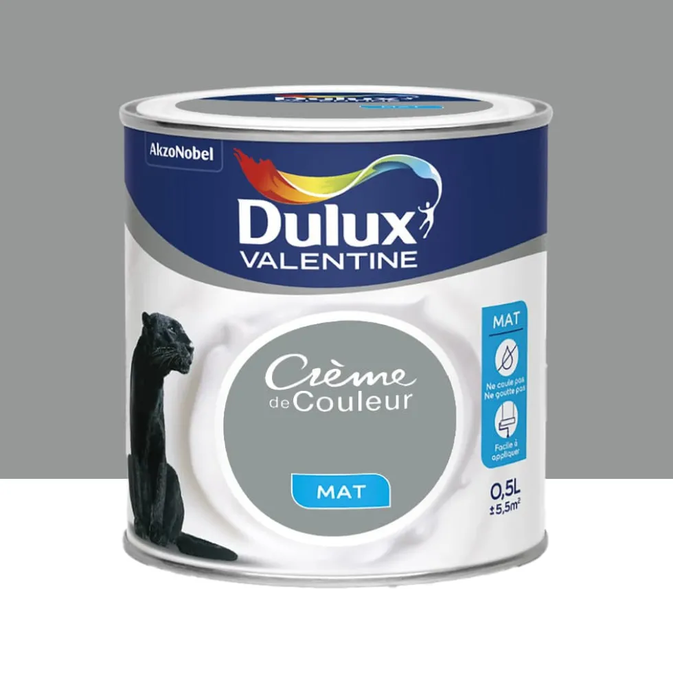 Peinture acrylique mat DULUX VALENTINE Crème de couleur Titanium