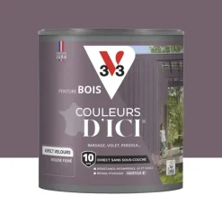 Peinture Acrylique pour Bois Extérieurs 10 ans V33 Couleurs d'ICI Velours Violine fumé