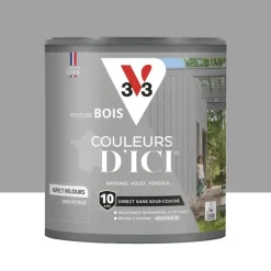 Peinture Acrylique pour Bois Extérieurs 10 ans V33 Couleurs d'ICI Velours Gris soyeux