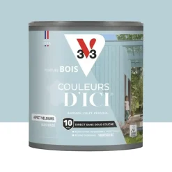 Peinture Acrylique pour Bois Extérieurs 10 ans V33 Couleurs d'ICI Velours Bleu grisé