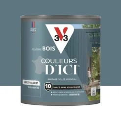 Peinture Acrylique pour Bois Extérieurs 10 ans V33 Couleurs d'ICI Velours Bleu feutré