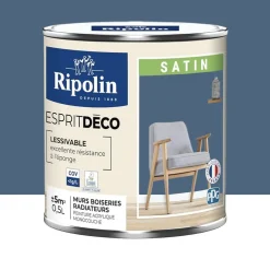 Peinture acrylique RIPOLIN Esprit Déco Satin Bleu seram