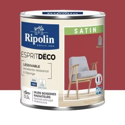 Peinture acrylique RIPOLIN Esprit Déco Satin Rouge profond