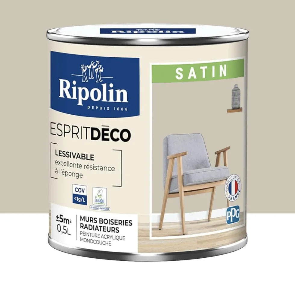 Peinture acrylique RIPOLIN Esprit Déco Satin Beige wes