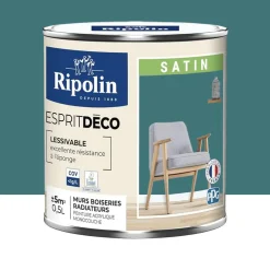 Peinture acrylique RIPOLIN Esprit Déco Satin Bleu pop