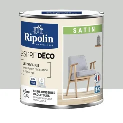 Peinture acrylique RIPOLIN Esprit Déco Satin Gris lomé
