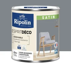 Peinture acrylique RIPOLIN Esprit Déco Satin Gris Zinc