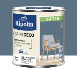 Peinture acrylique RIPOLIN Esprit Déco Satin Bleu madura