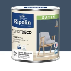 Peinture acrylique RIPOLIN Esprit Déco Satin Bleu de Béring