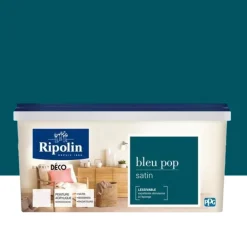 Peinture acrylique RIPOLIN Esprit Déco Satin Bleu pop