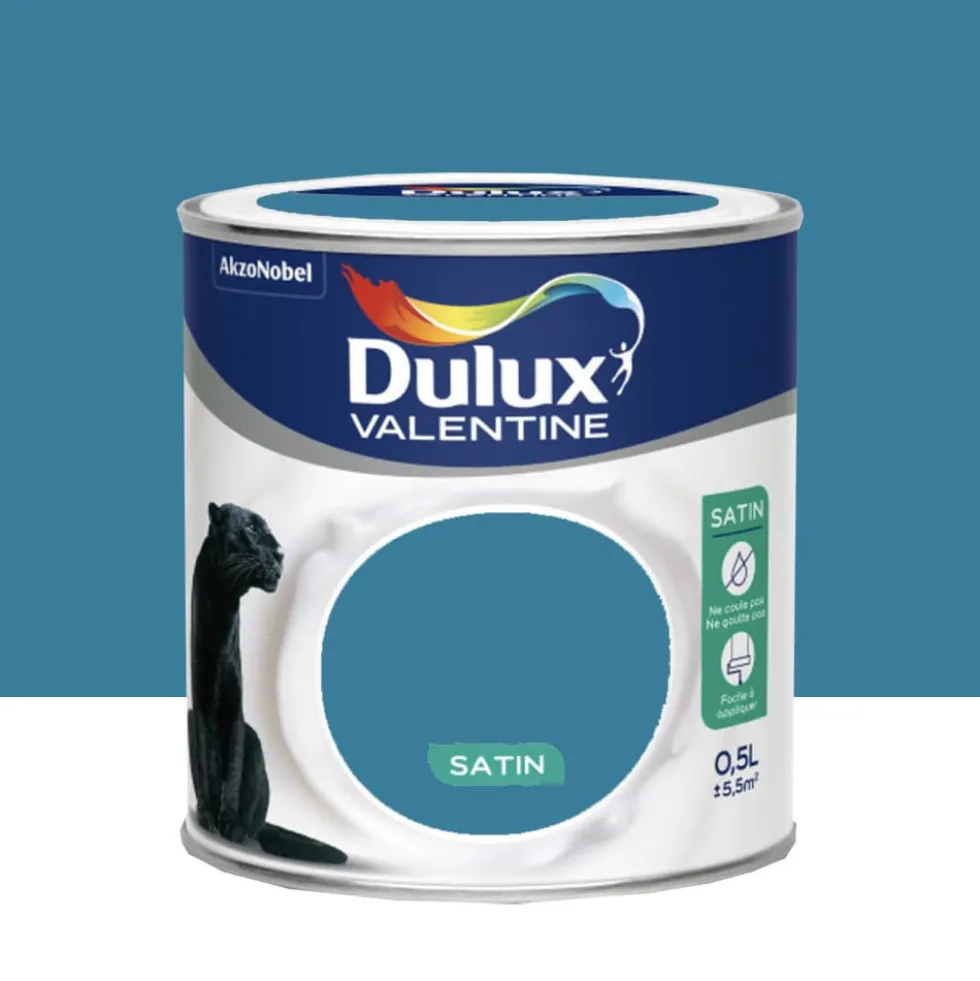 Peinture acrylique satin DULUX VALENTINE Crème de couleur Marée haute