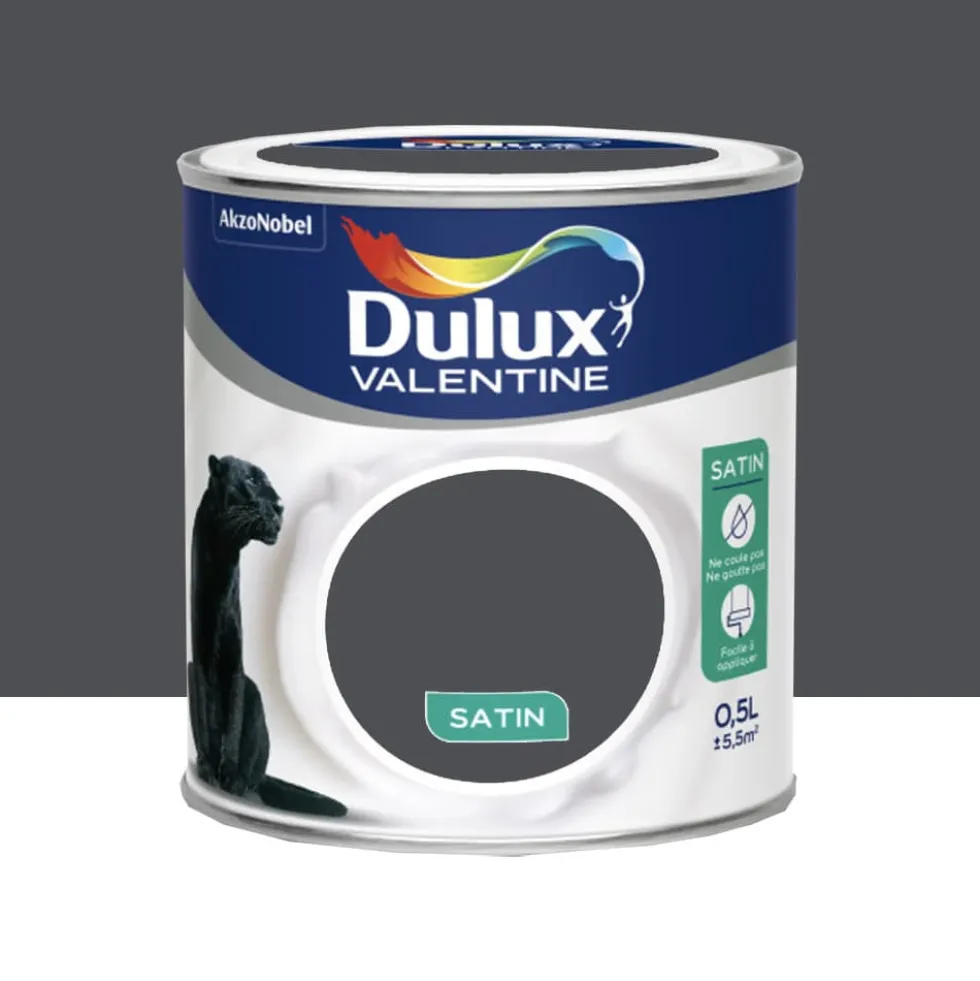Peinture acrylique satin DULUX VALENTINE Crème de couleur Poivre