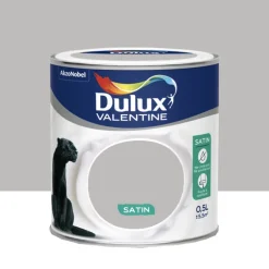 Peinture acrylique satin DULUX VALENTINE Crème de couleur Béton Gris