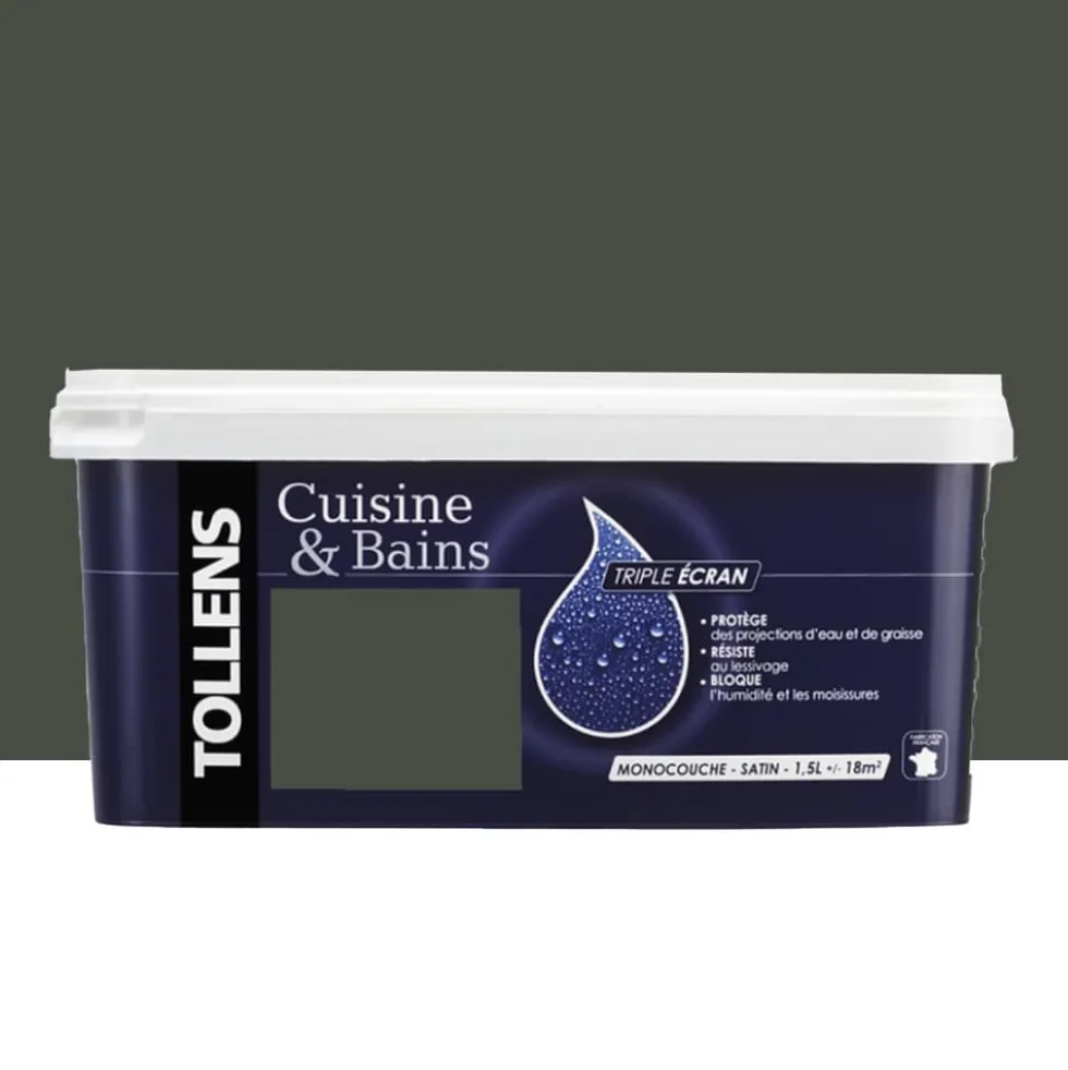 Peinture acrylique TOLLENS "Cuisine & Bains Triple Ecran" Bois brûlé