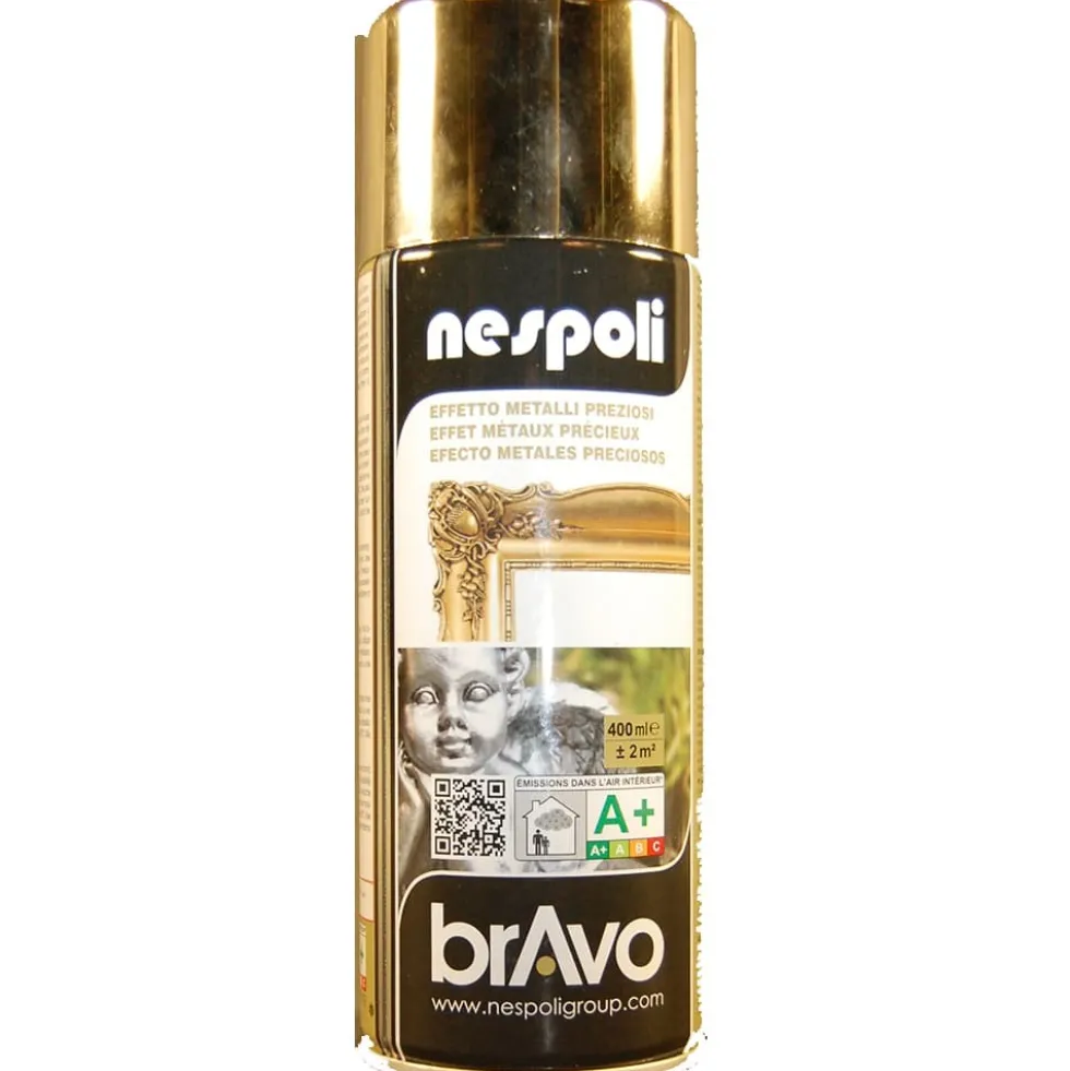 Peinture Aérosol Effet Métaux Précieux NESPOLI - Or Chromé (180102)