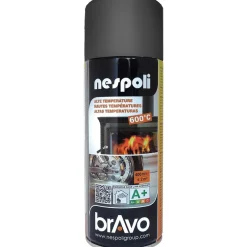 Peinture Aérosol Hautes Températures NESPOLI - Noir (180601)