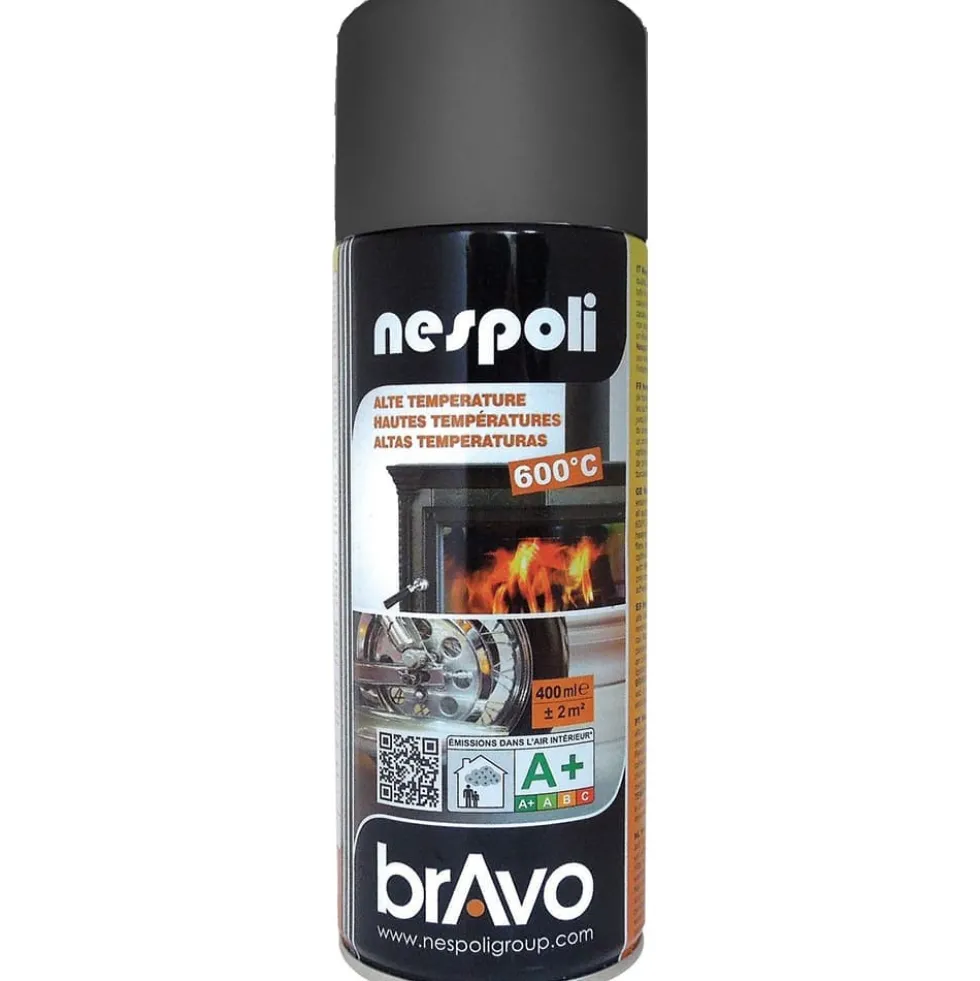 Peinture Aérosol Hautes Températures NESPOLI - Noir (180601)