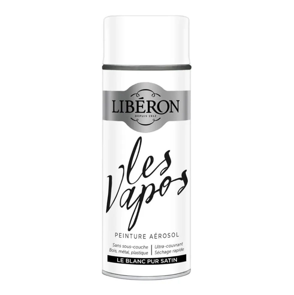Peinture aérosol LIBÉRON Les Vapos Satin Le Blanc Pur