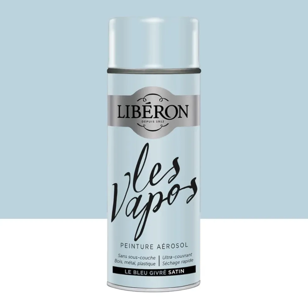Peinture aérosol LIBÉRON Les Vapos Satin Le Bleu Givré