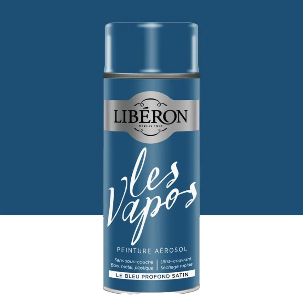 Peinture aérosol LIBÉRON Les Vapos Satin Le Bleu Profond
