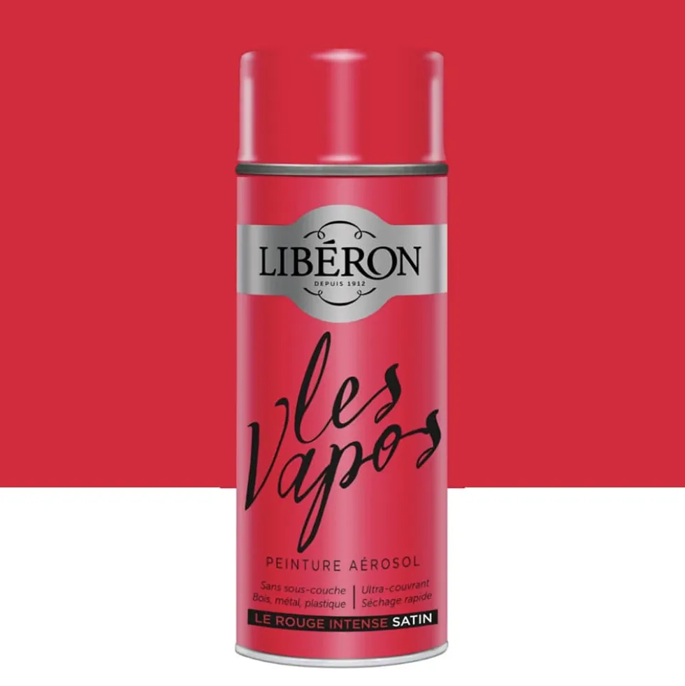 Peinture aérosol LIBÉRON Les Vapos Satin Le Rouge Intense
