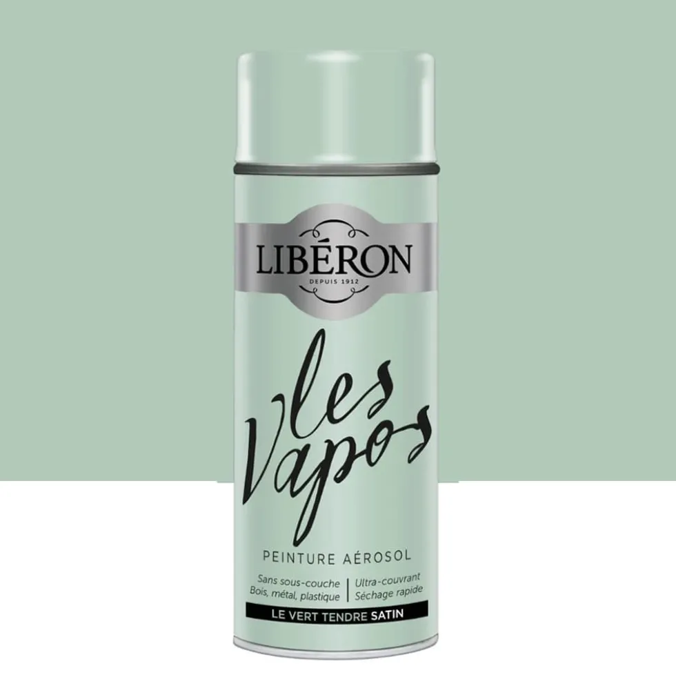Peinture aérosol LIBÉRON Les Vapos Satin Le Vert Tendre