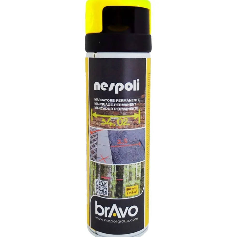 Peinture Aérosol Marquage Permanent NESPOLI - Jaune Fluo (182110)