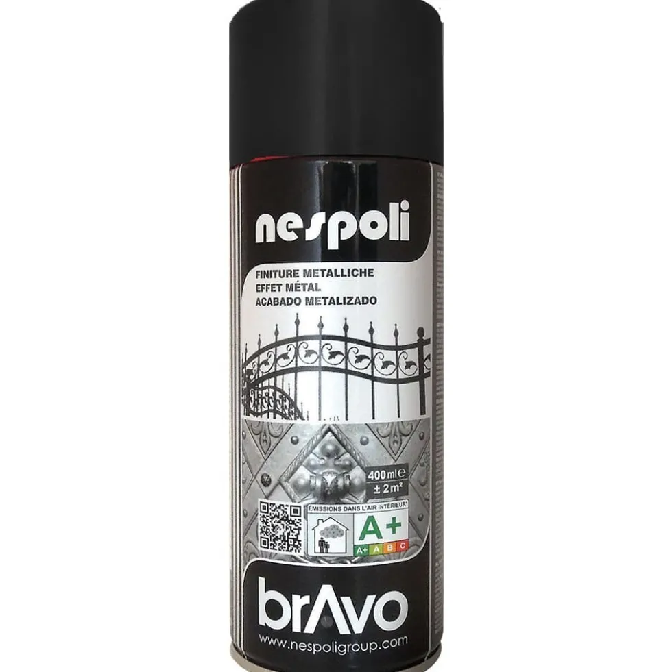 Peinture Aérosol NESPOLI - Effet Métal Noir (180201)