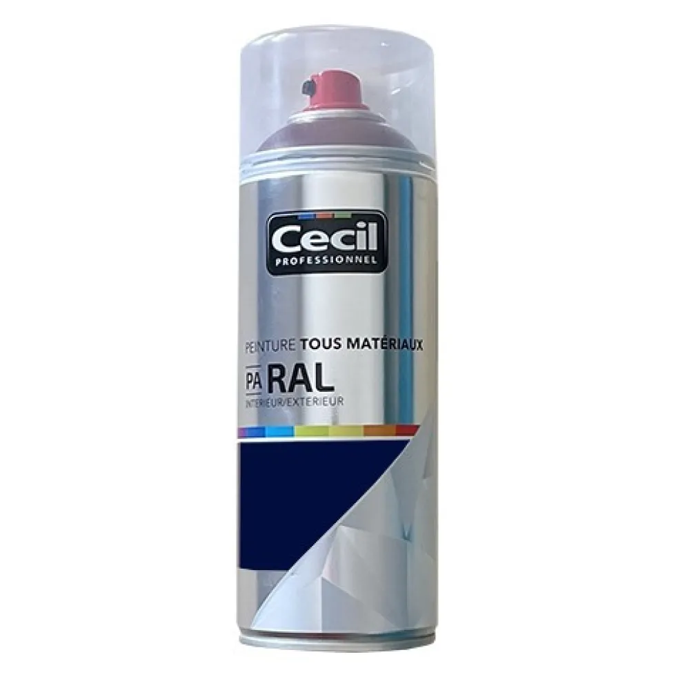 Peinture Aérosol Tous matériaux Cécil Professionnel PA RAL - Bleu saphir satin (RAL 5003)