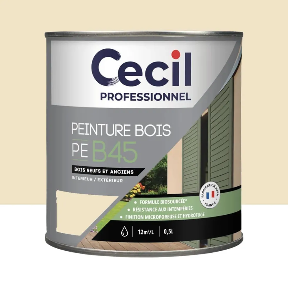 Peinture Bois Acrylique Cécil Professionnel PEB45 Beige calcaire mat