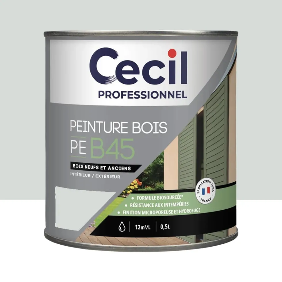 Peinture Bois Acrylique Cécil Professionnel PEB45 Gris clair mat