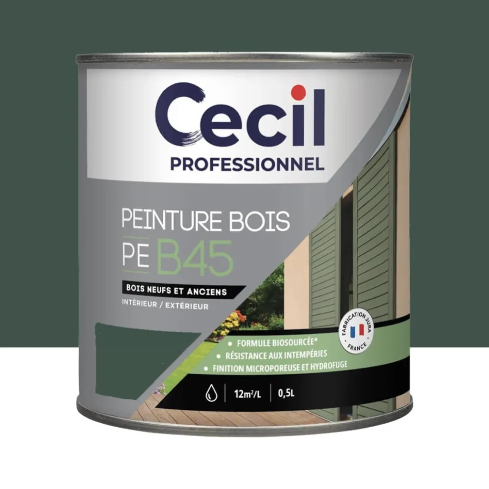 Peinture Bois Acrylique Cécil Professionnel PEB45 Vert Normand
