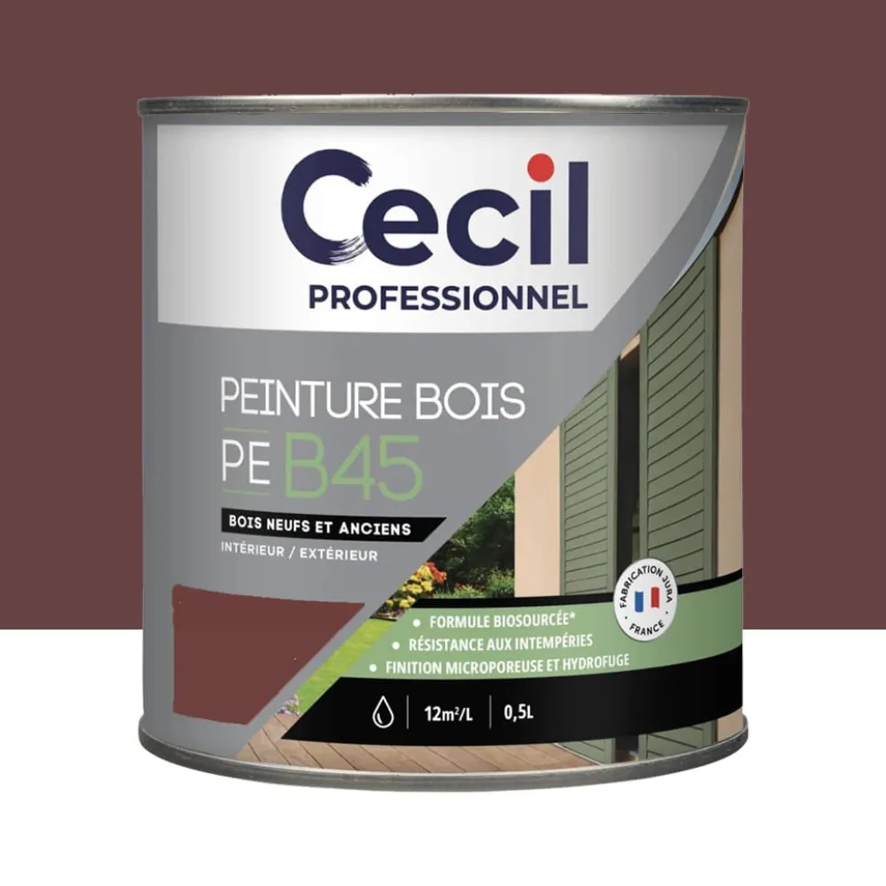 Peinture Bois Acrylique Cécil Professionnel PEB45 Rouge Basque