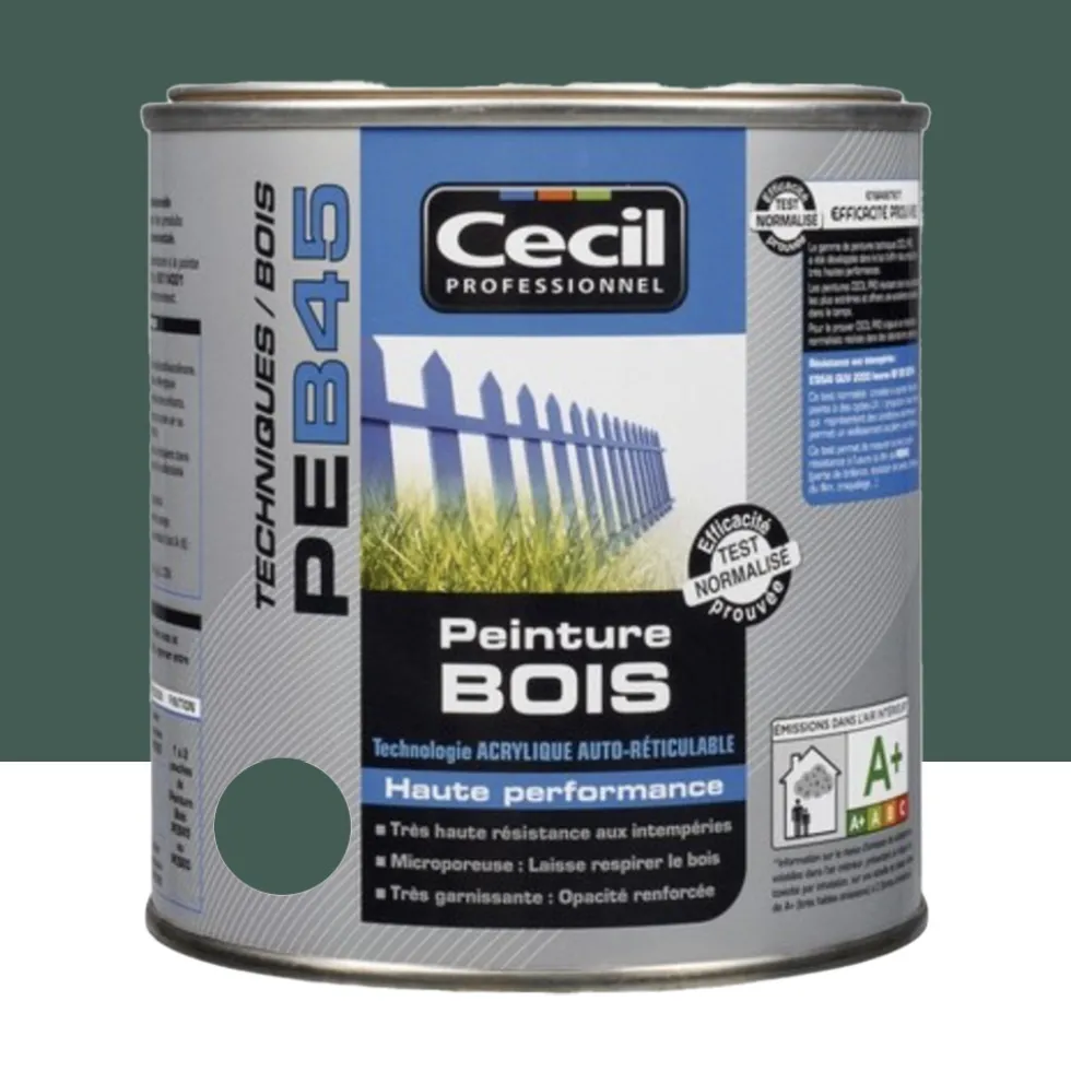Peinture Bois Cécil Professionnel PEB45 Vert normand