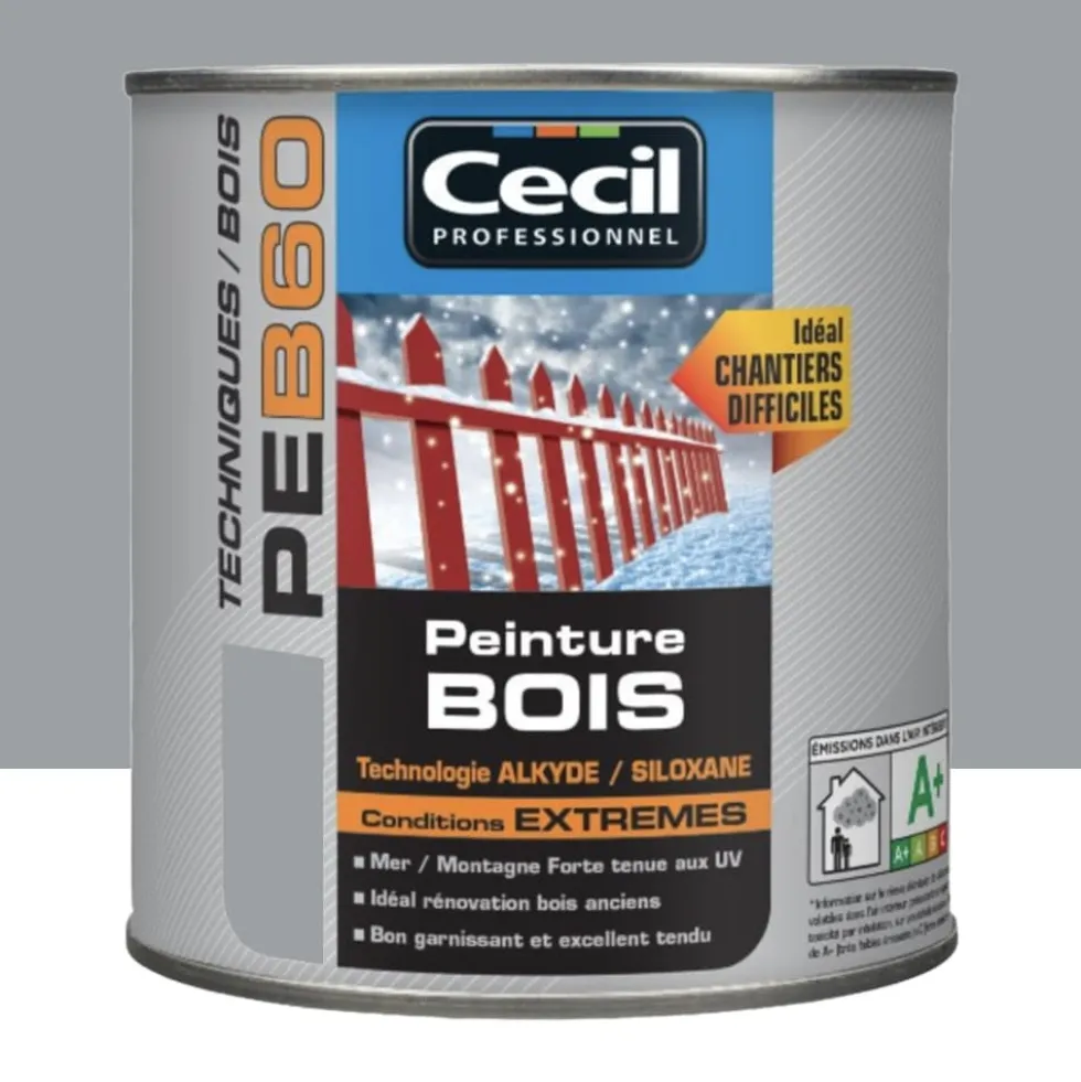 Peinture Bois Cécil Professionnel PEB60 Gris galet