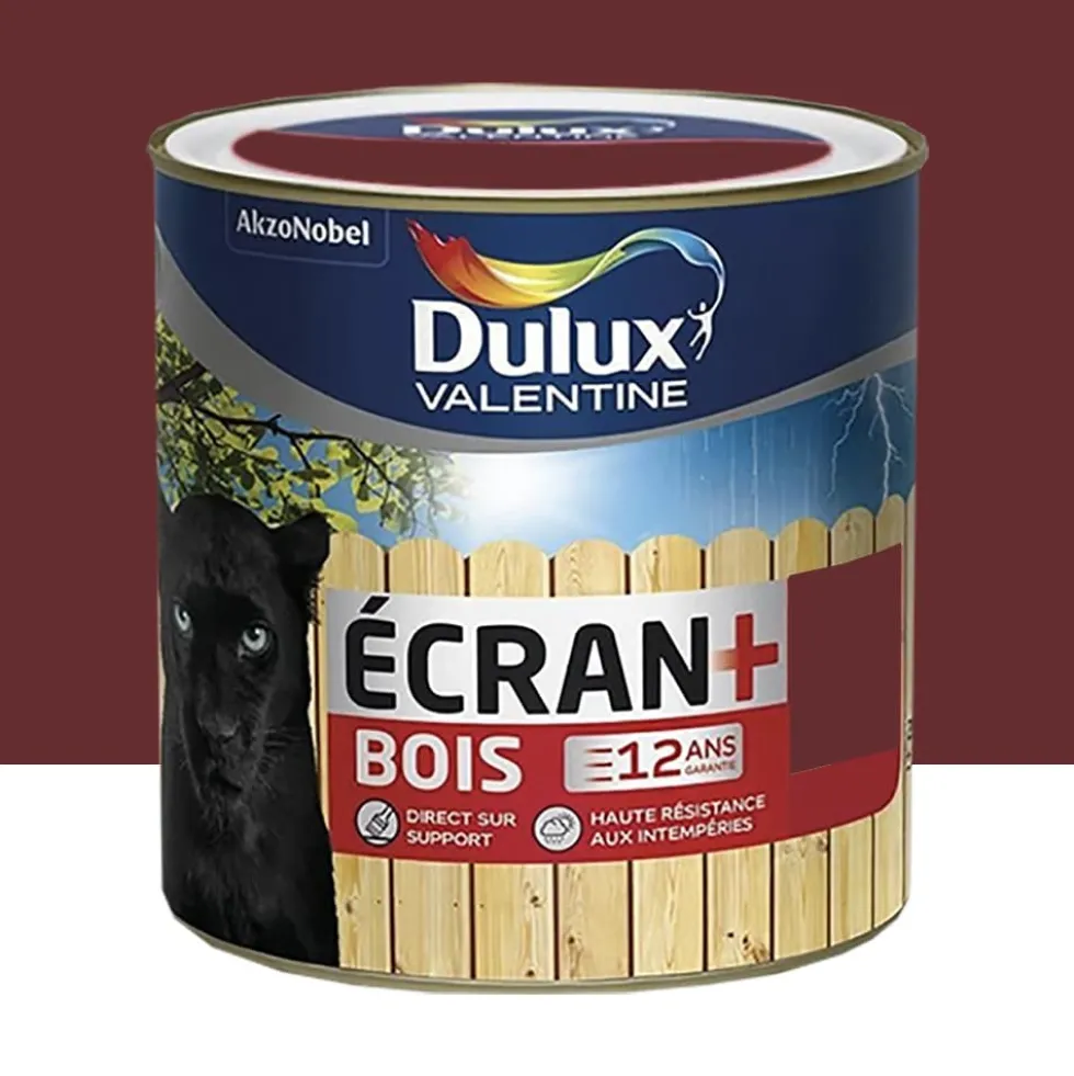 Peinture bois DULUX VALENTINE Ecran+ Bois Rouge Pays Basque